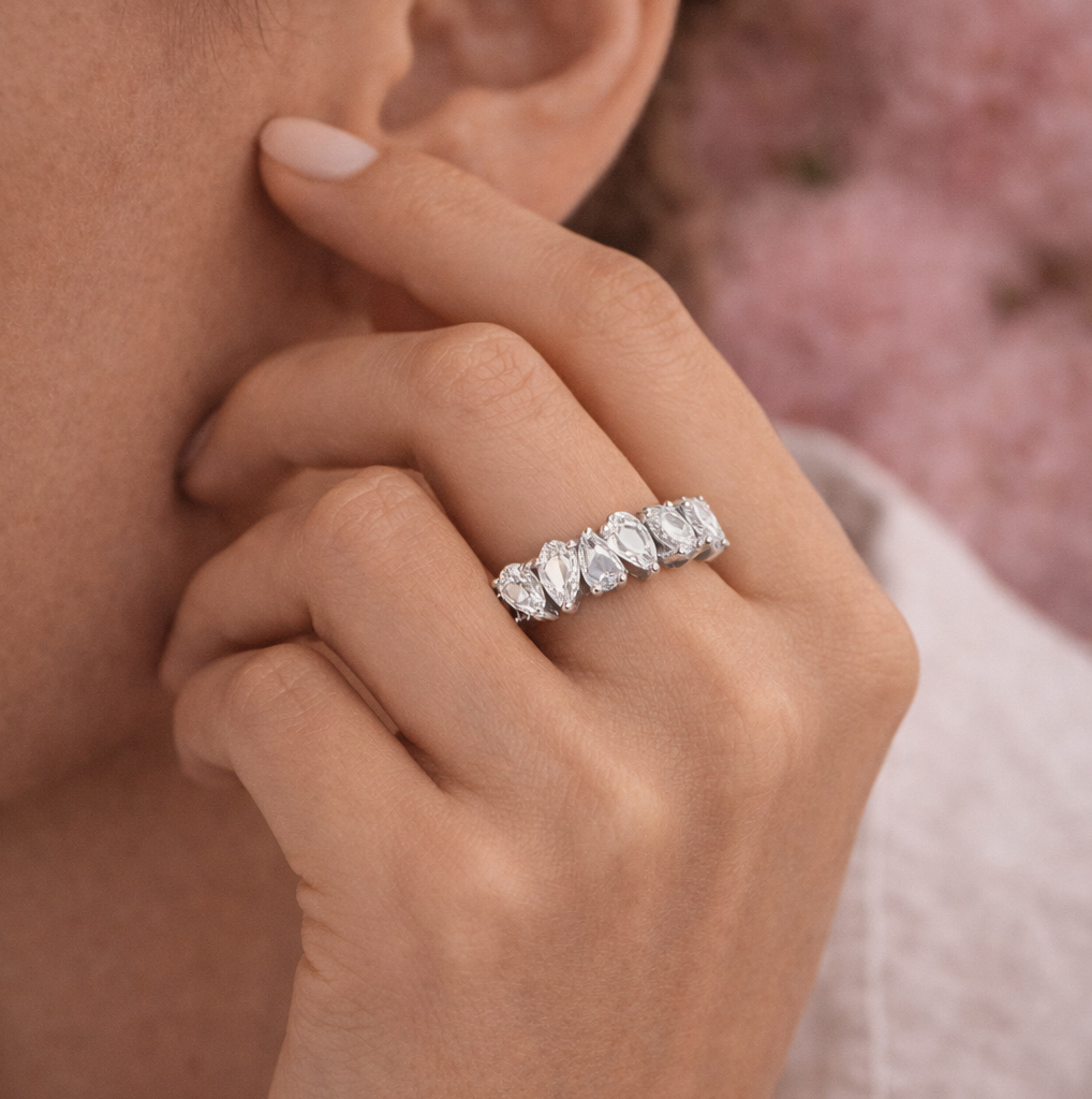 Lumière Pear Eternity Ring