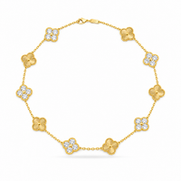 Golden Clover Zircon Necklace