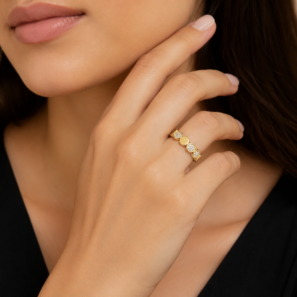 Lumière Coin Gold Ring