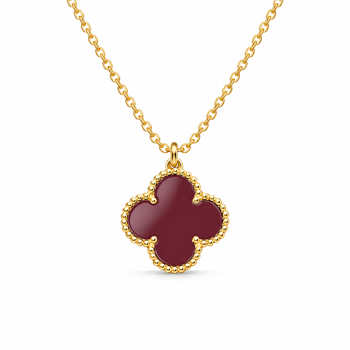 Aurelia Burgundy Clover Necklace