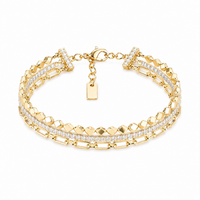 Luxe Layered Crystal Gold Bracelet
