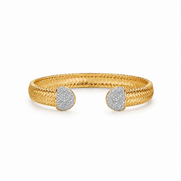 Valencia Textured Gold Cuff Bangle