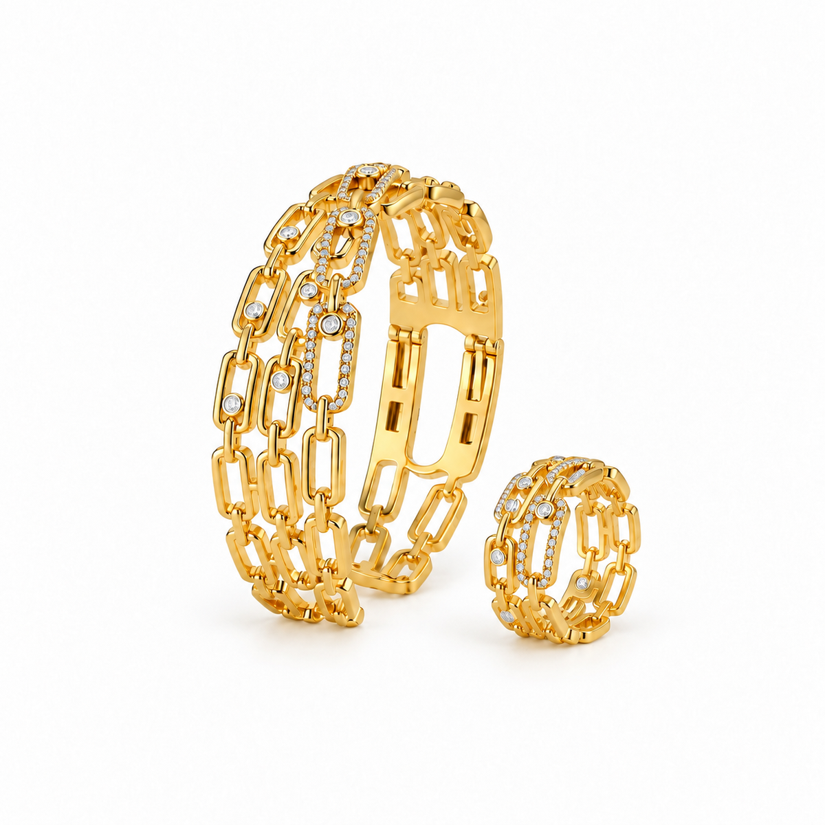 Aurelia Link Bracelet & Ring Set