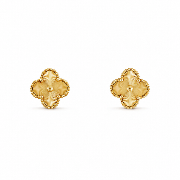 Mini Golden Clover Stud Earrings