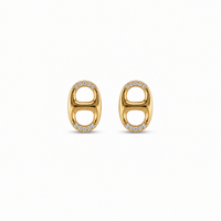 Crystal Double Link Stud Earrings