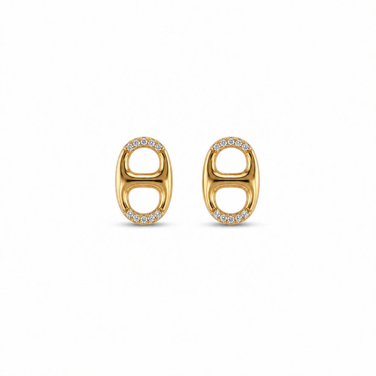 Crystal Double Link Stud Earrings