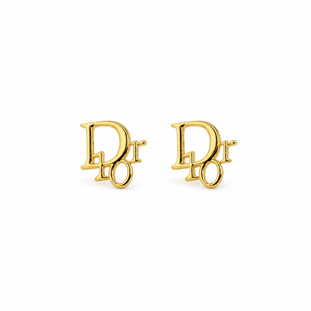 Double Letter Monogram Stud Earrings