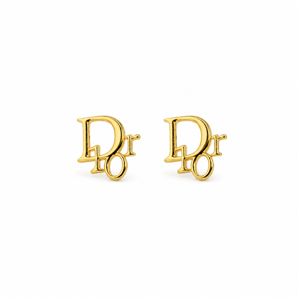 Double Letter Monogram Stud Earrings