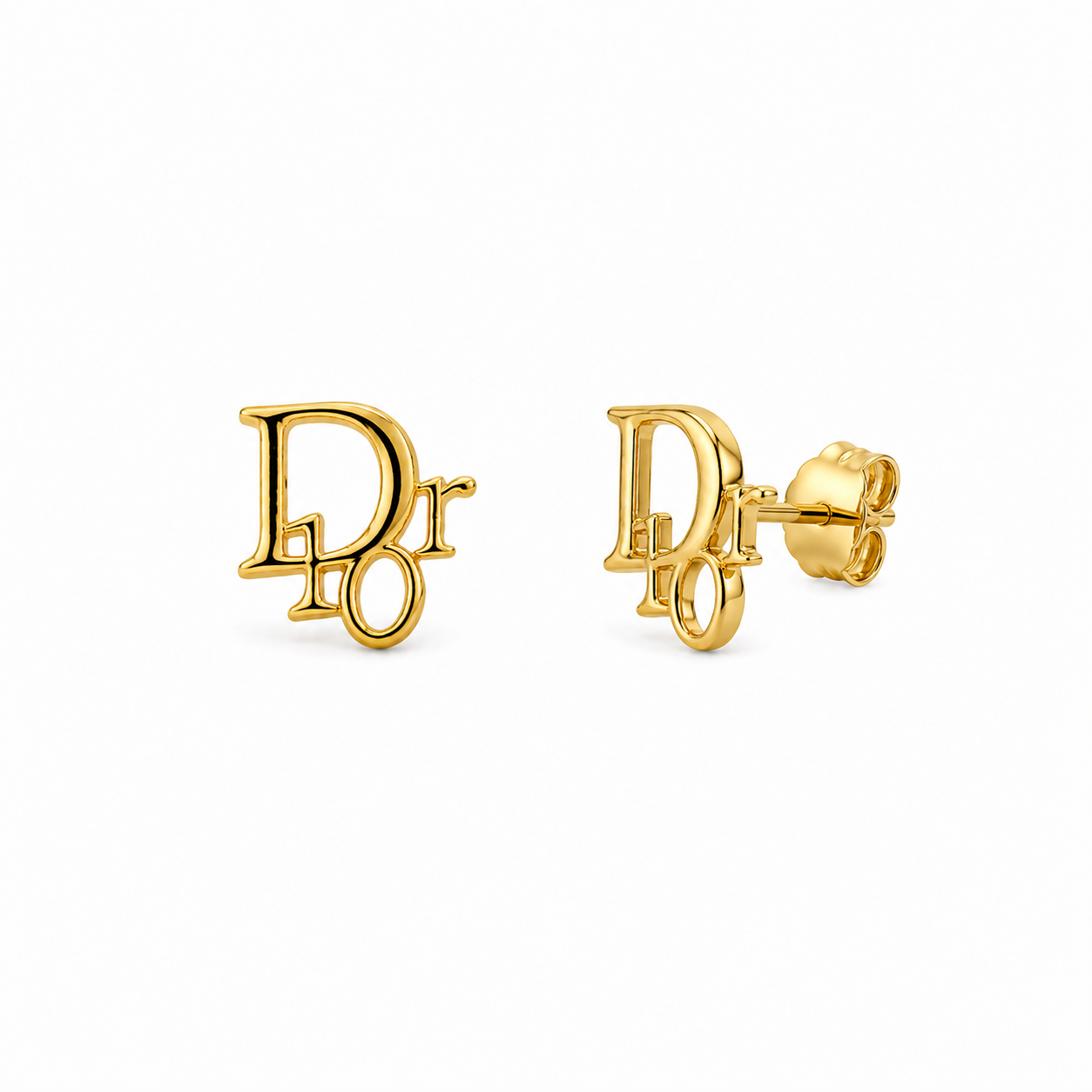 Double Letter Monogram Stud Earrings