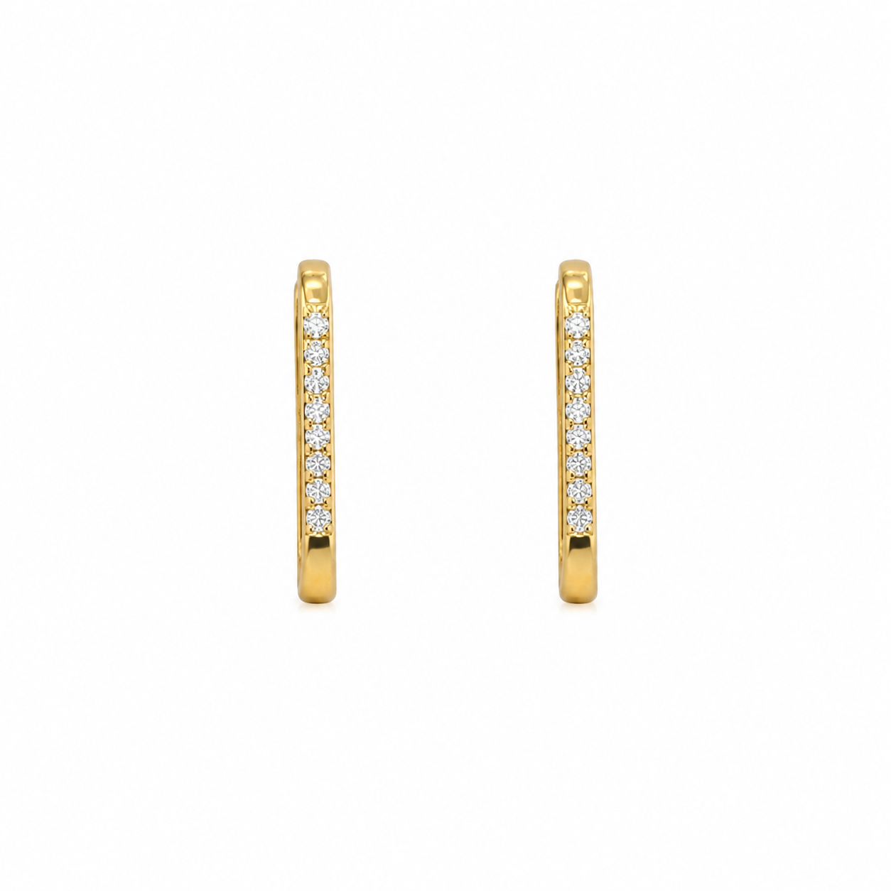 Pavé Rectangular Huggie Earrings