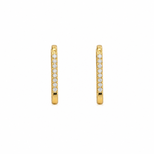 Pavé Rectangular Huggie Earrings