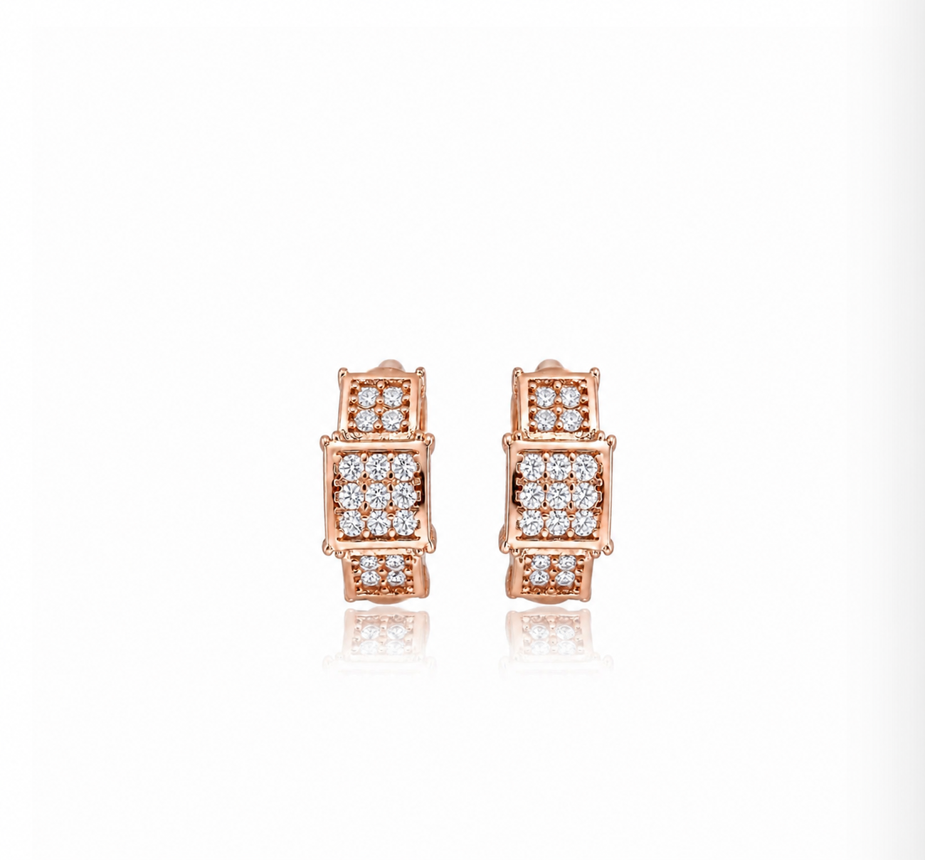 Golden Grace Pave Hoop Earrings
