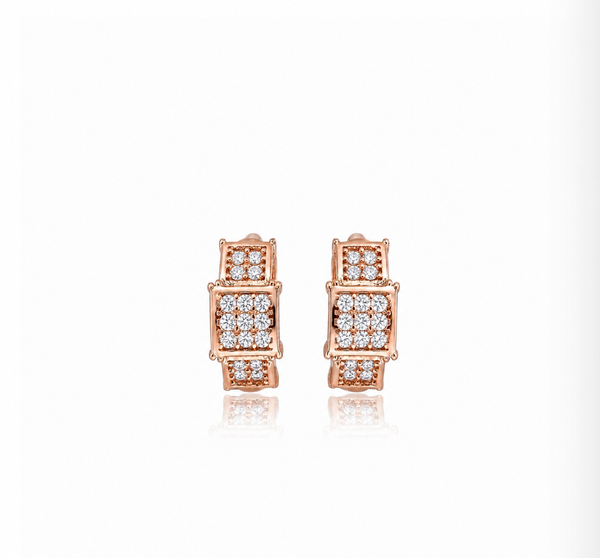 Golden Grace Pave Hoop Earrings