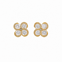Crystal Flower Stud Earrings