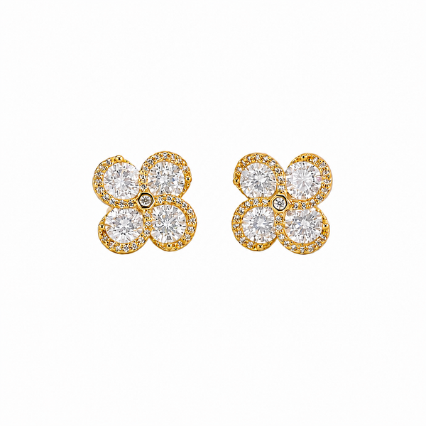 Crystal Flower Stud Earrings