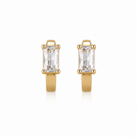 Lumière Emerald Cut Hoop Earrings