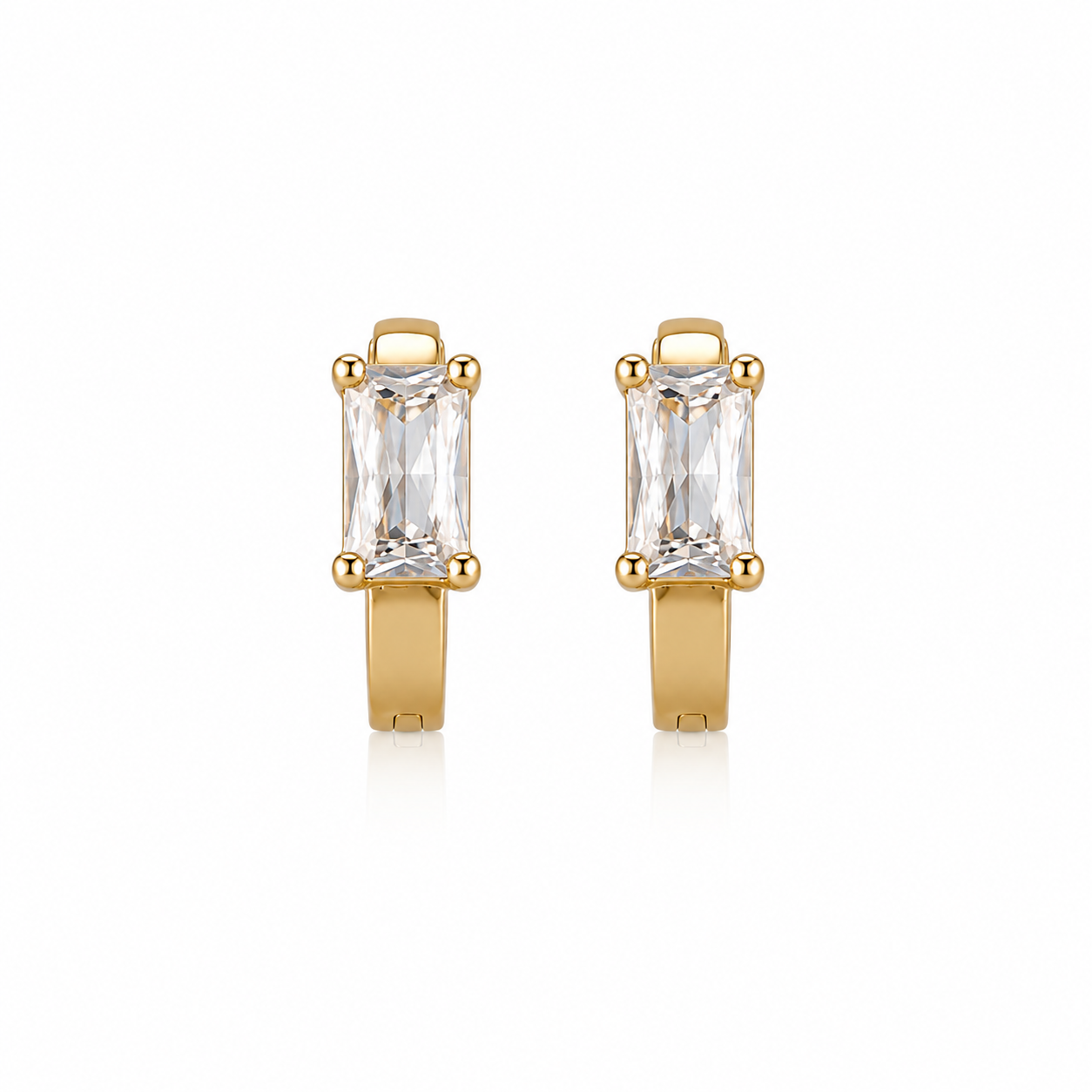Lumière Emerald Cut Hoop Earrings