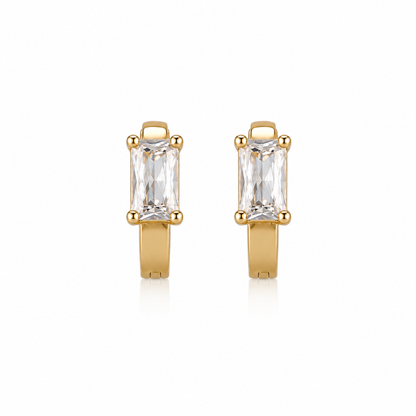 Lumière Emerald Cut Hoop Earrings