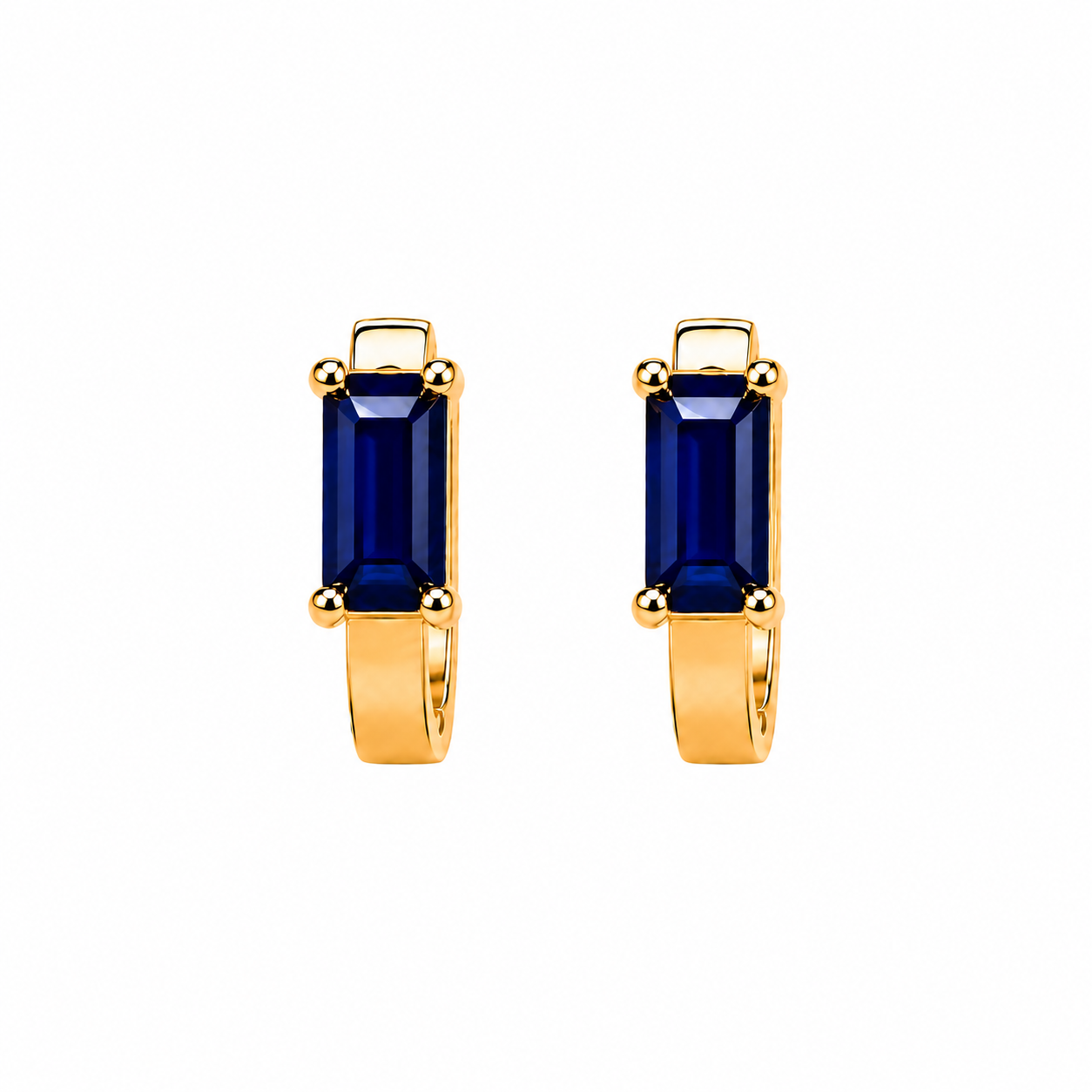 Midnight Blue Crystal Hoop Earrings