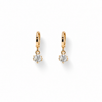 Crystal Drop Huggie Earrings