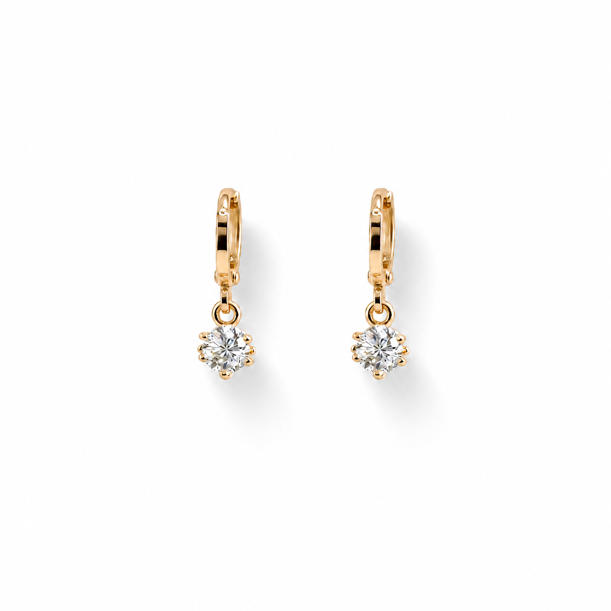 Crystal Drop Huggie Earrings