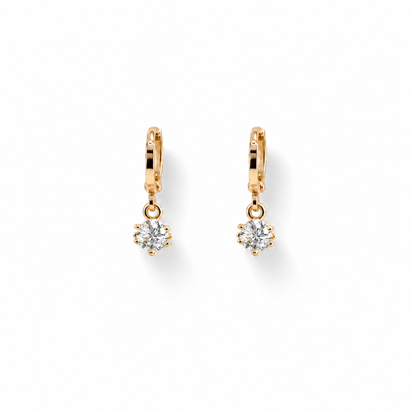 Crystal Drop Huggie Earrings