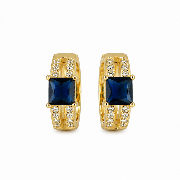 Royal Sapphire Pavé Huggie Earrings