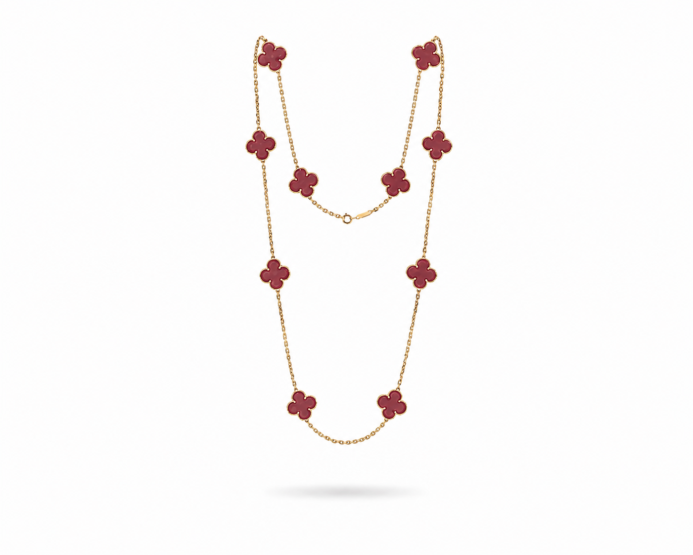 Maroon Clover Layered Necklace