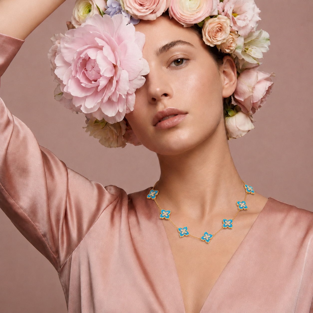 Luxe Blue Clover Necklace