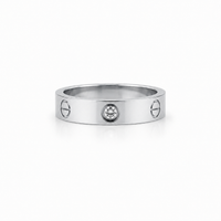 Silver Diamond Screw Ring