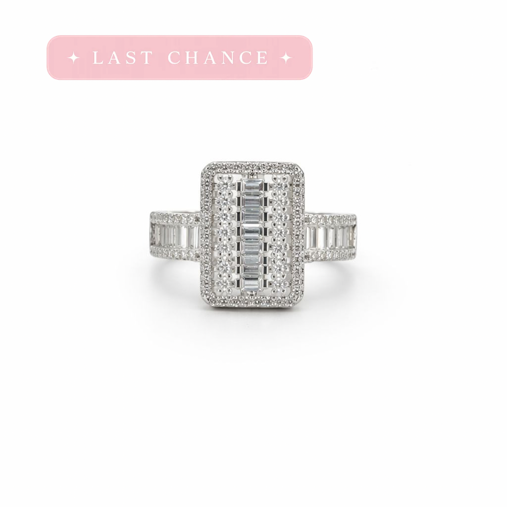 Baguette Silver Ring