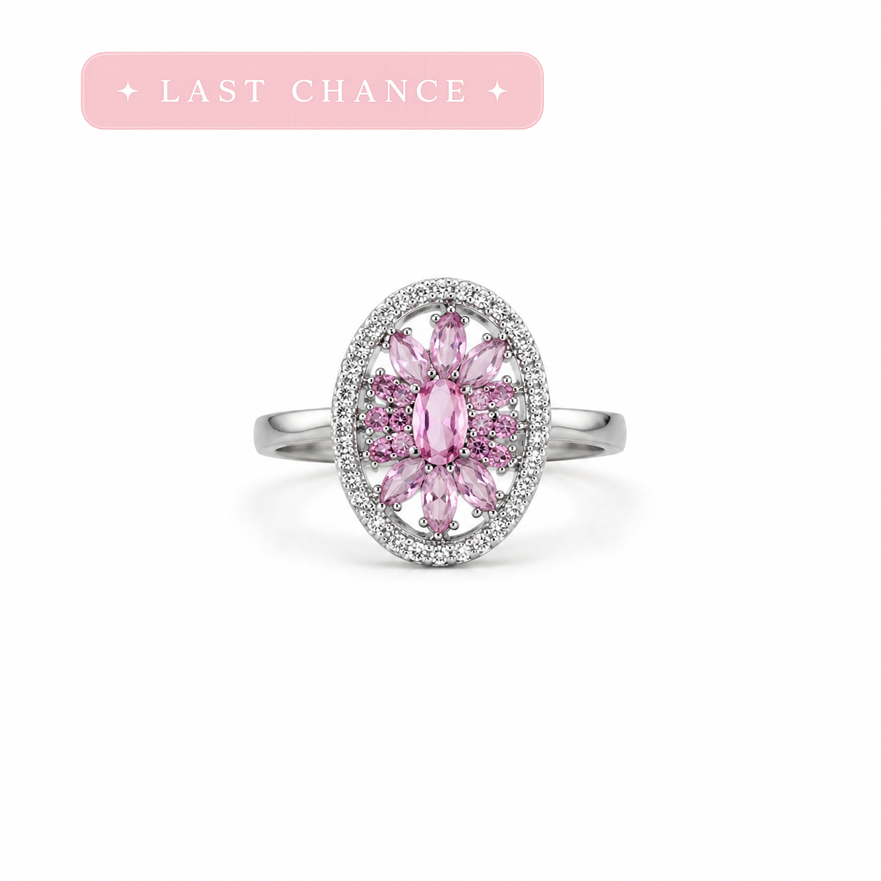 Pink Halo Statement Ring