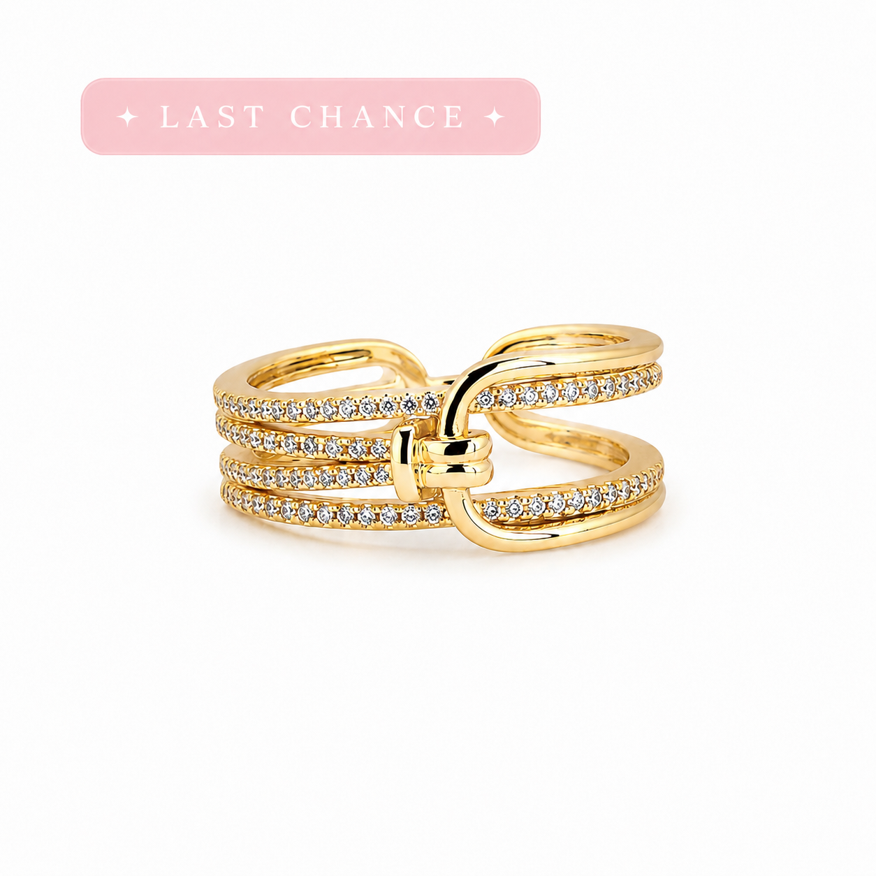 Luna Crystal Knot Ring