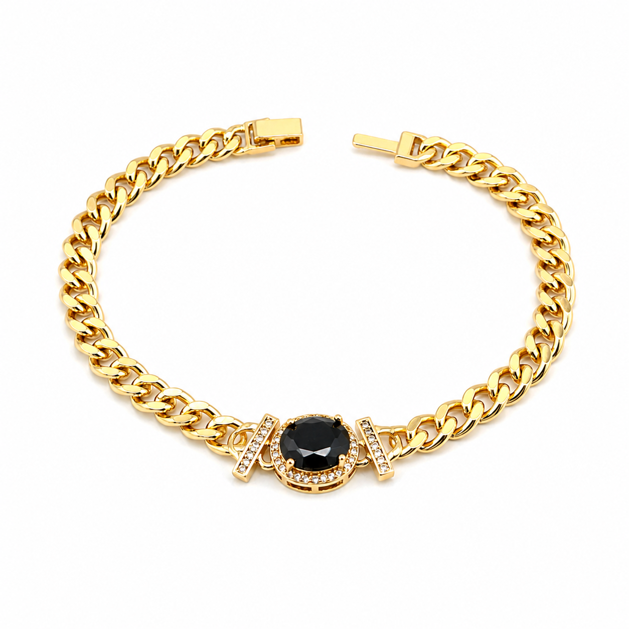 Onyx Radiance Chain Bracelet
