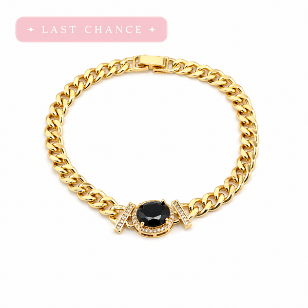 Onyx Radiance Chain Bracelet