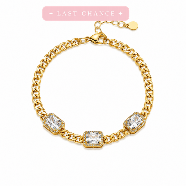 Celeste Trio Zircon Chain Bracelet