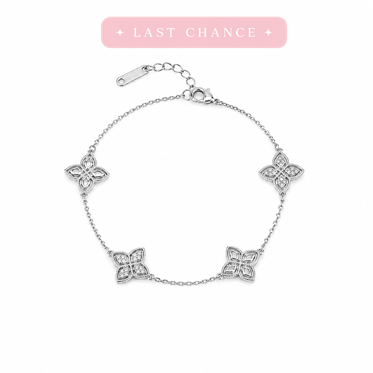 Silver Clover Bracelet