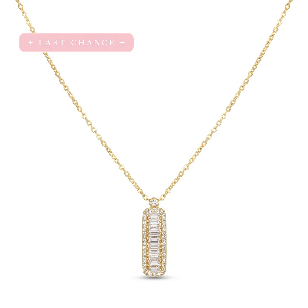 Baguette Diamond Bar Necklace