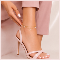 Pearl Cascade Double Chain Anklet