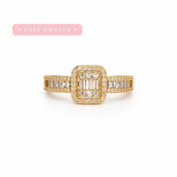 Emerald Cut Halo Ring