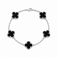 Clover Bracelet – Black & Silver