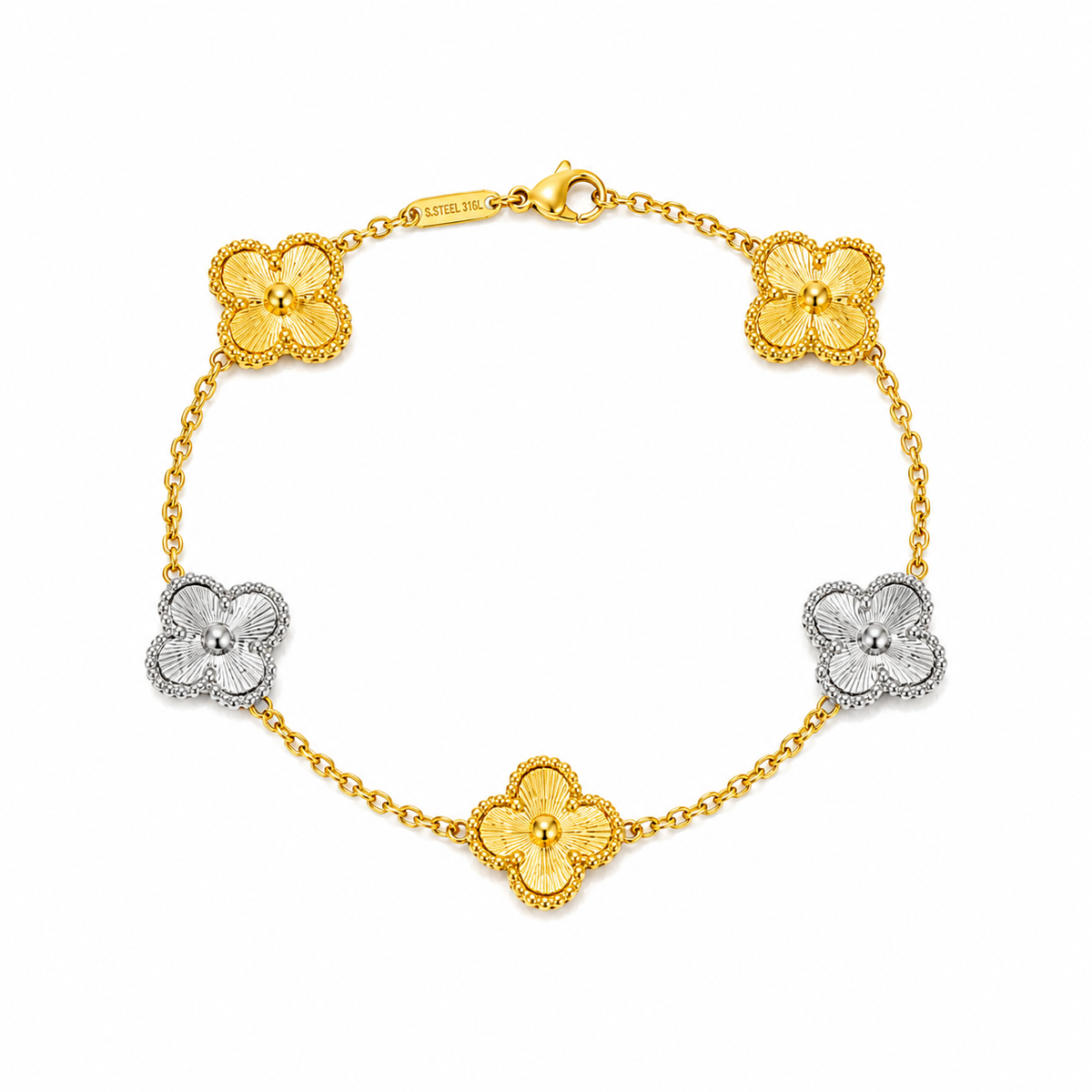 Mini Two-Tone Clover Bracelet