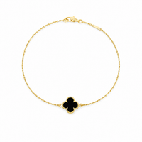 Onyx Clover Bracelet