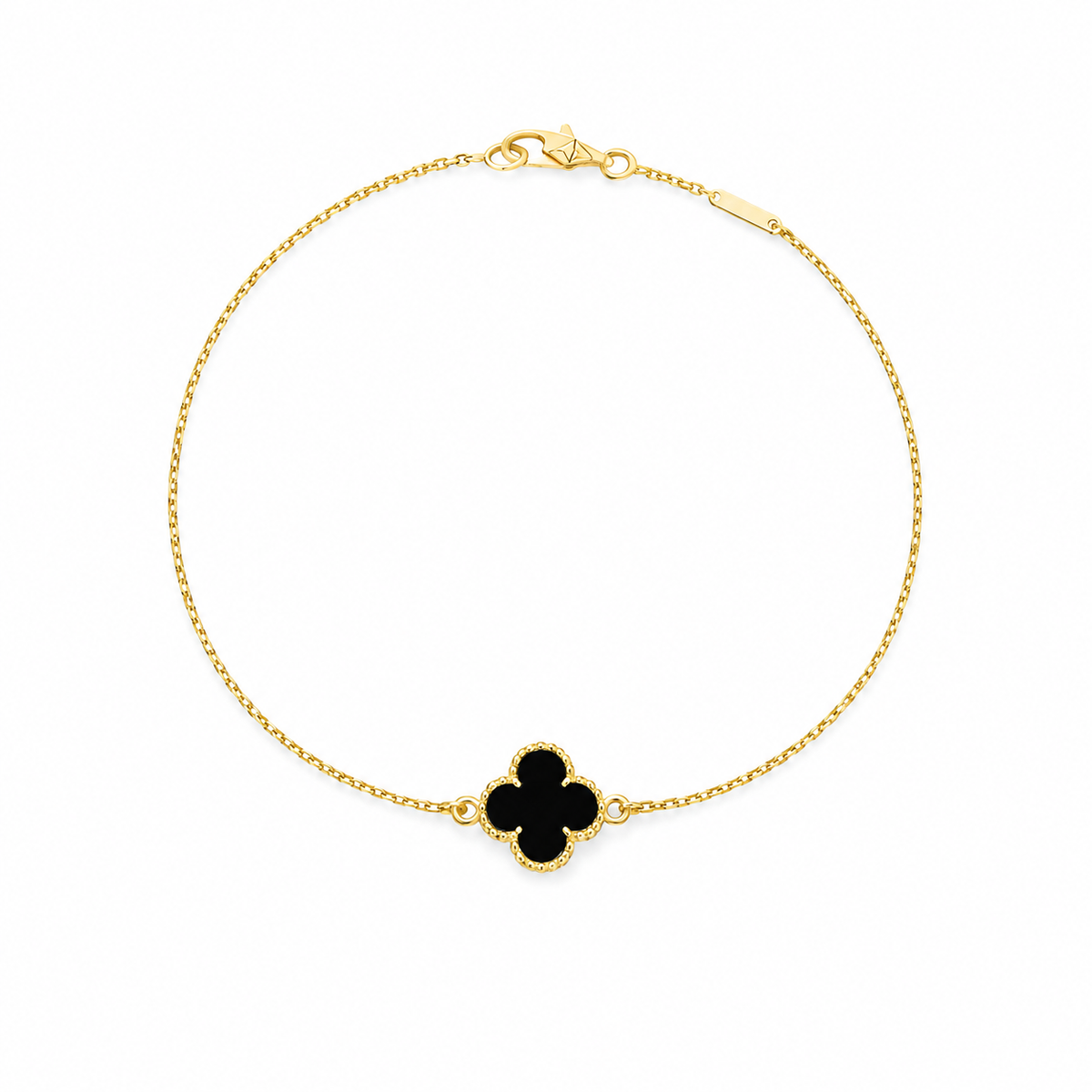 Onyx Clover Bracelet