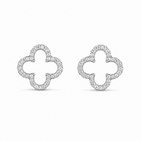 Silver Clover Spark Earrings on