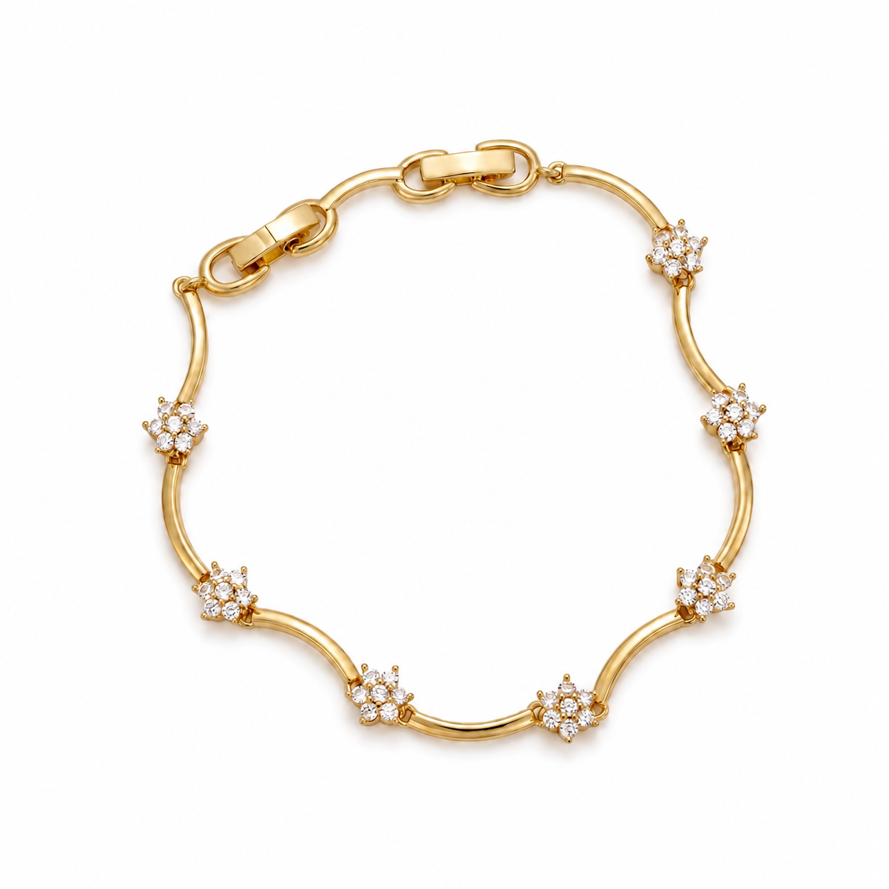 Crystal Blossom Gold Bracelet
