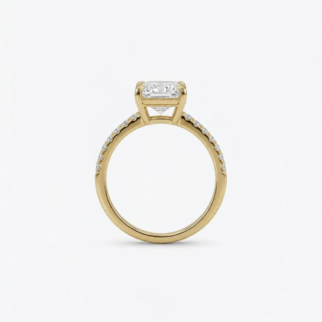 Radiant Solitaire Crystal Gold Ring