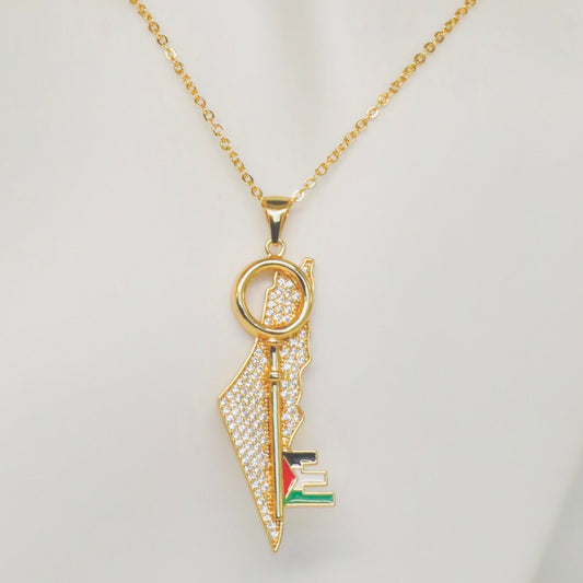 Palestine Key Flag Necklace