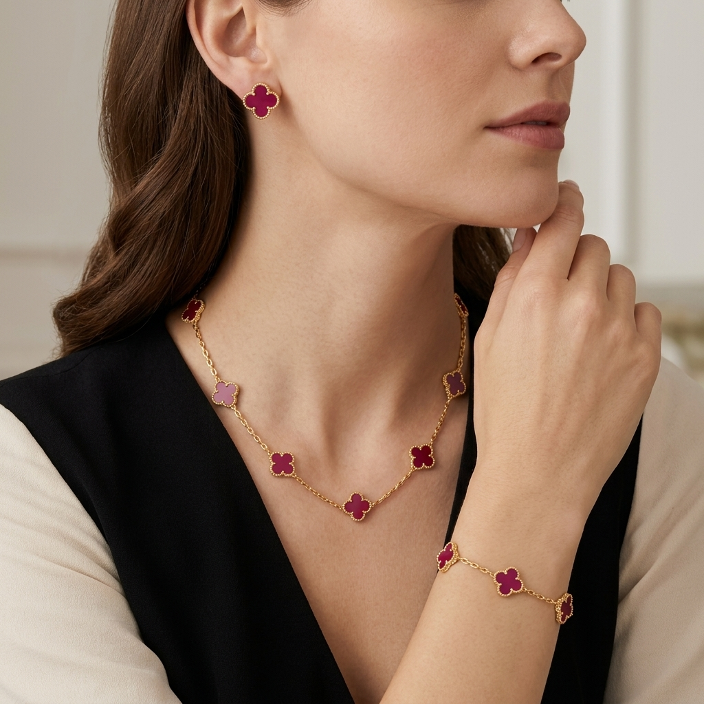 Fuchsia Five-Clover Bracelet