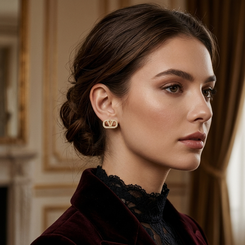 Signature V Pavé Stud Earrings